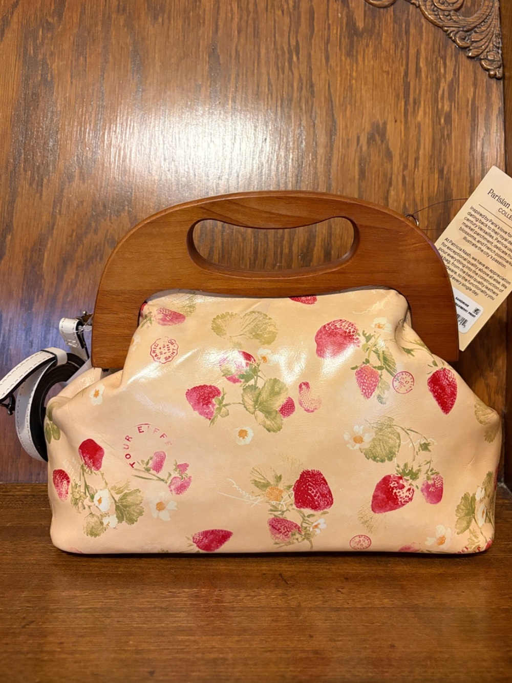 NWT-Patricia Nash-SET-Parisian๐Strawberry-Sandrine Bag & Fira Frame Wallet-$258 - Picture 6 of 16